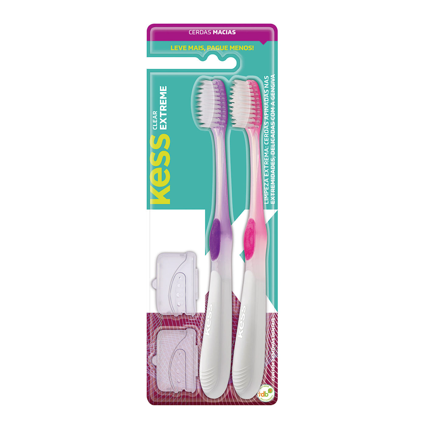 Escova Dental KESS Clear Extreme com 2 unidades