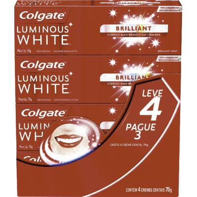 Creme Dental Colgate Luminous White 4x70g
