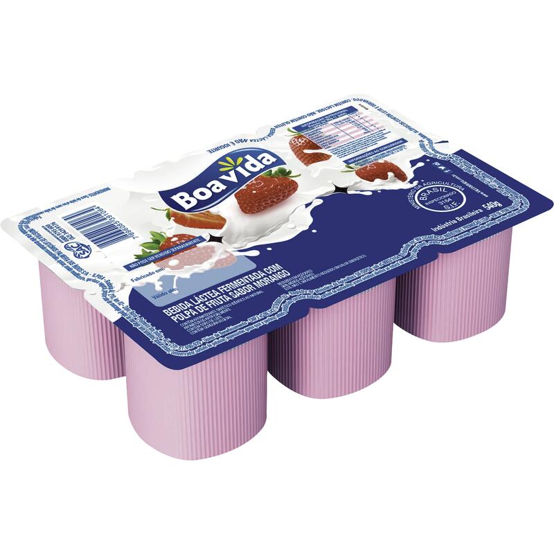 Bebida Láctea Polpa Boa Vida Morango 540g