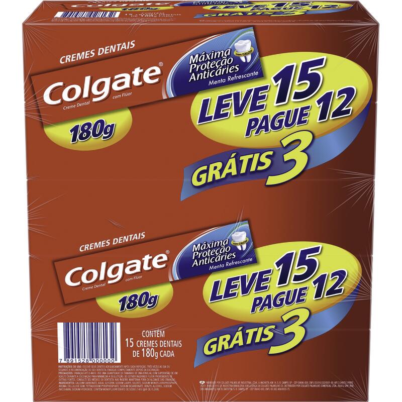 Creme Dental Colgate MPA 15 un de 180g cada