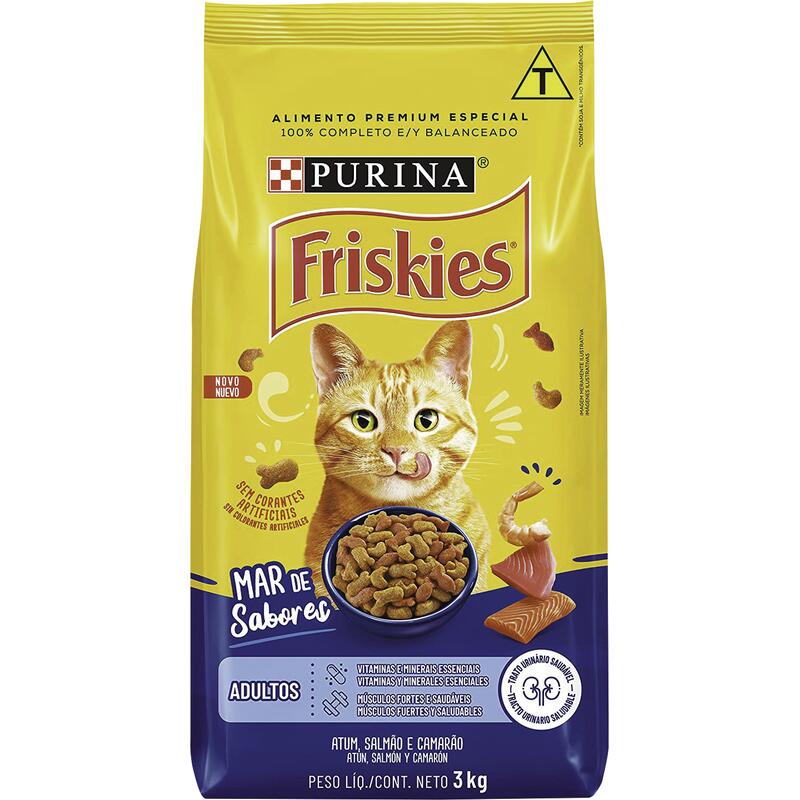 Ração FRISKIES gatos adultos peixes – Mar de sabores 3kg
