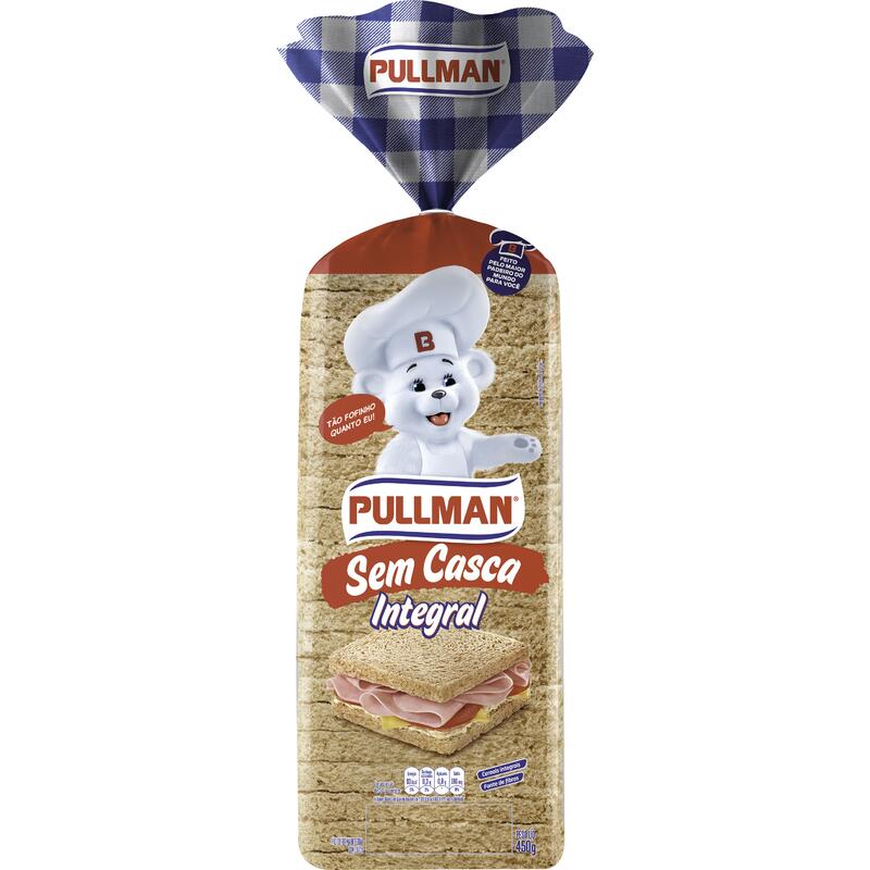 Pão de Forma Pullman Integral - Sem Casca 450g