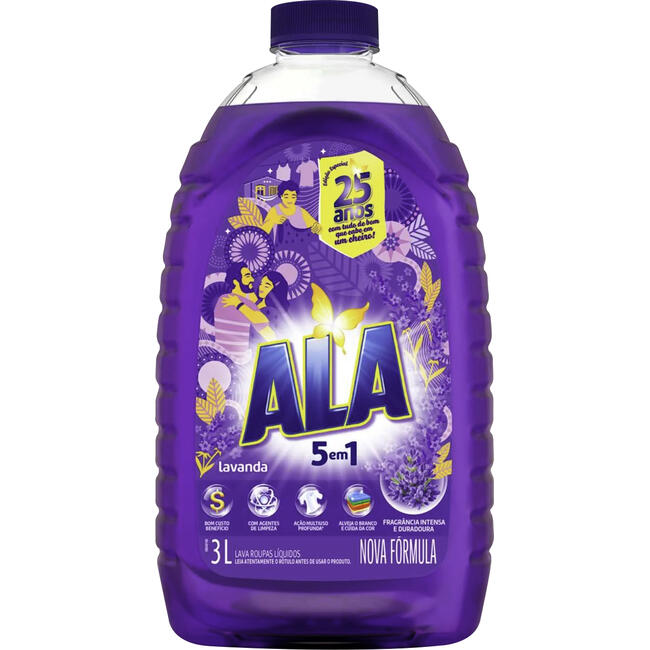 Lava Roupas Líquido Ala Lavanda 3L