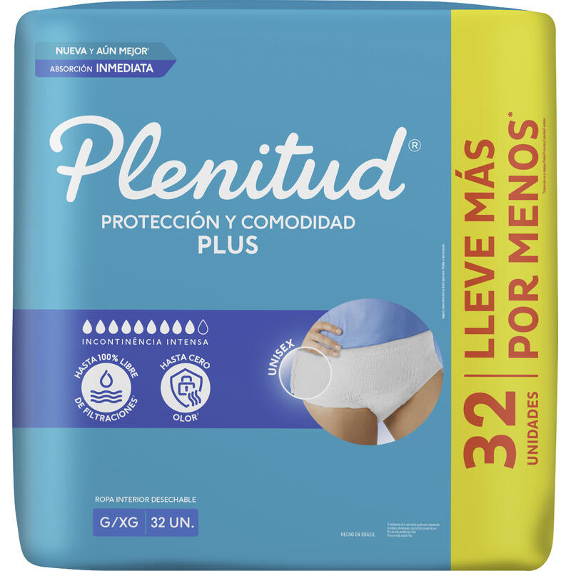 Roupa Íntima Plenitud Protect Plus G/XG 32 un