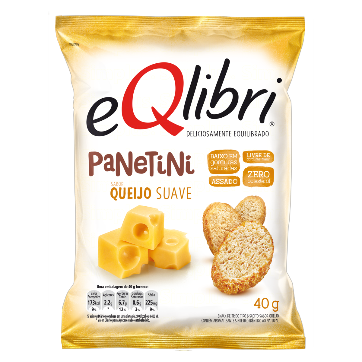 Snack Assado Eqlibri Panetini Queijo Suave 40g