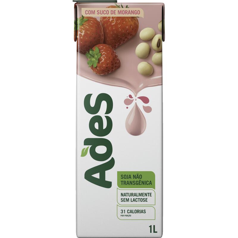 Alimento À Base de Soja Ades Vitamina de morango 1L