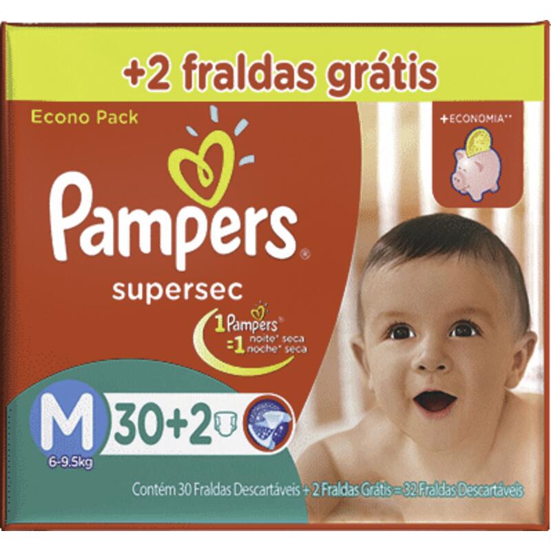 Fralda Descartável Pampers Supersec - M 32 un