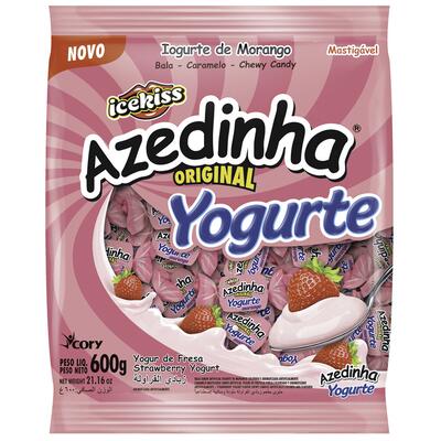 Bala IceKiss Azedinha Iogurte de Morango 600g