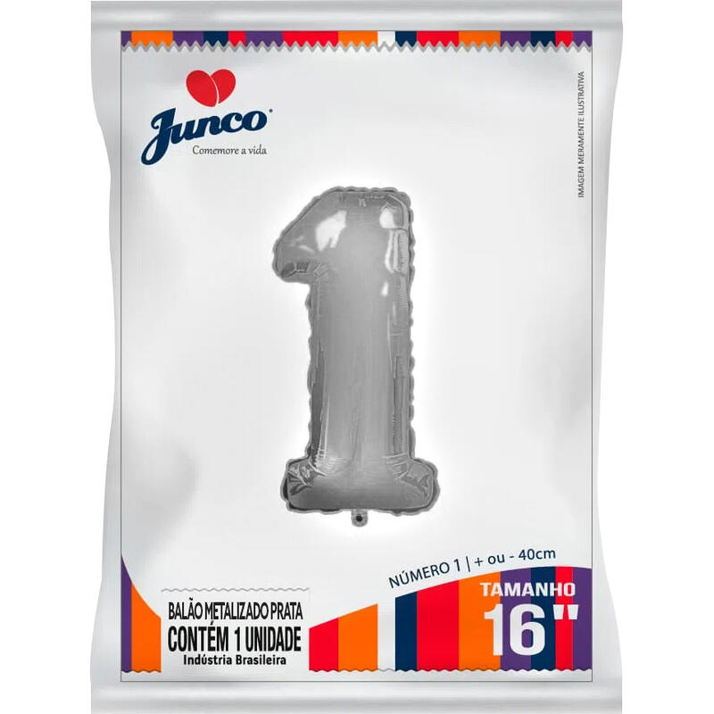 Balão Metalizado Junco 16 Prata Nº1 un