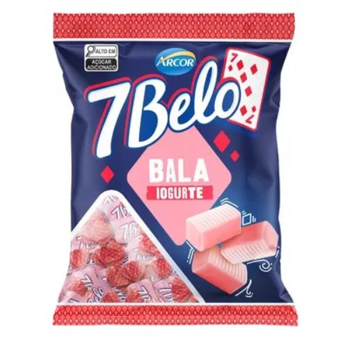 Bala Iogurte de Morango 7 BELO Pacote 90g