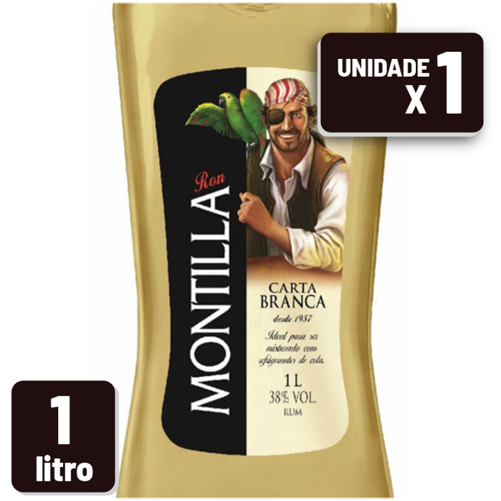 Rum Montilla Carta Branca Garrafa Vidro 1L