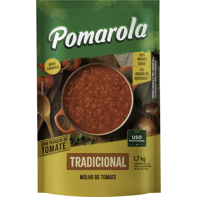 Molho de Tomate Pomarola Tradicional 1,7kg
