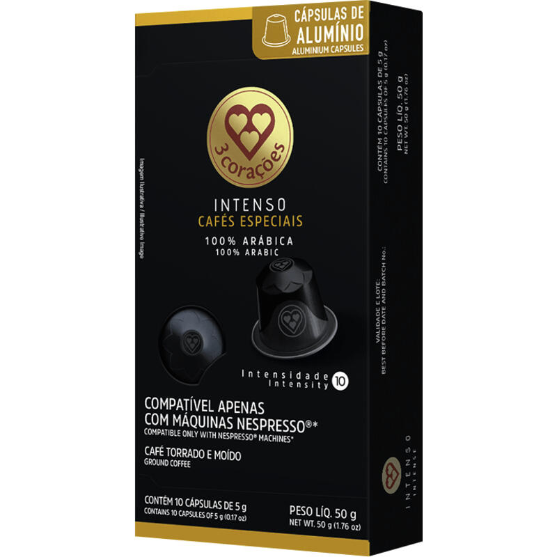 Café em Cápsulas 3 Corações Cerrado Intenso 10x5g