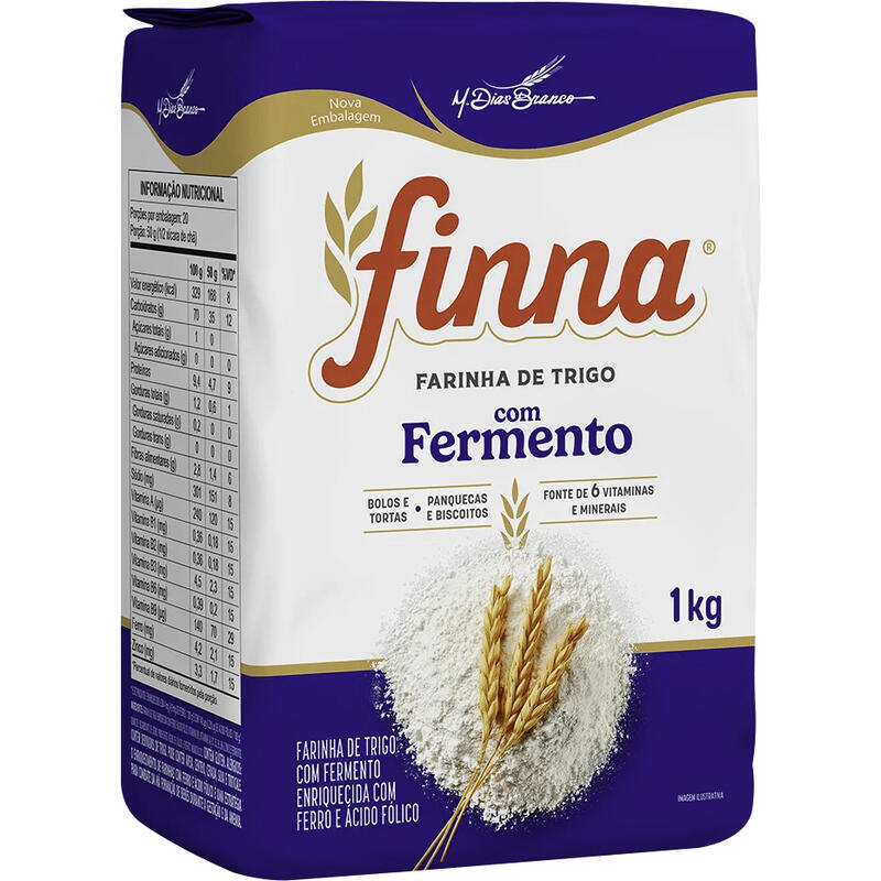 Farinha de Trigo Finna Com Fermento 1kg