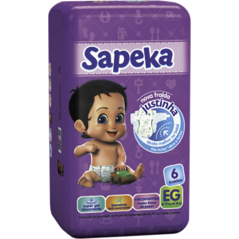 Fralda Descartável Sapeka XG 06 un
