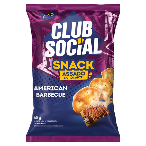 Salgadinho Club Social Snack Barbecue 68g
