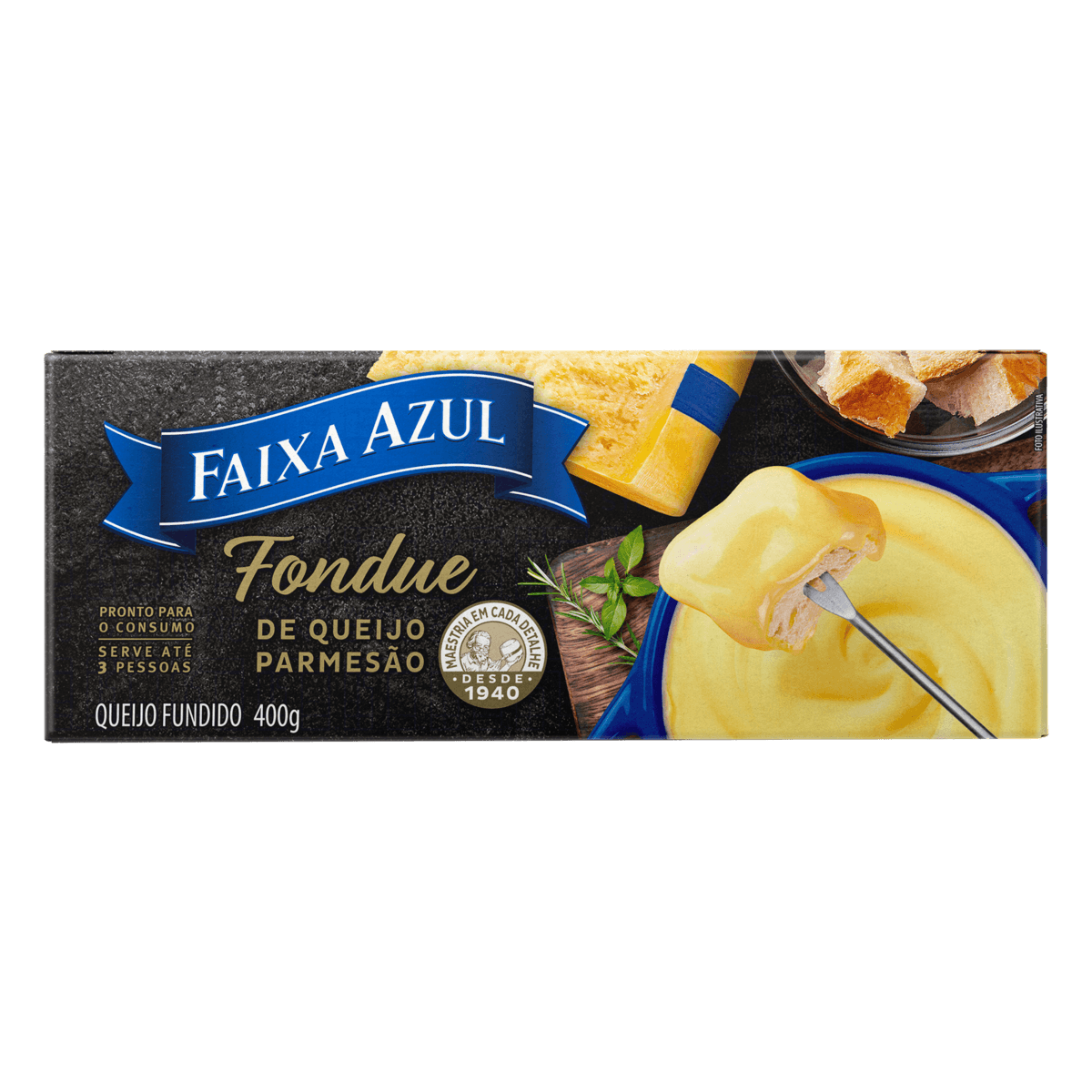 Fondue de Queijo Parmesão Faixa Azul Caixa 400g