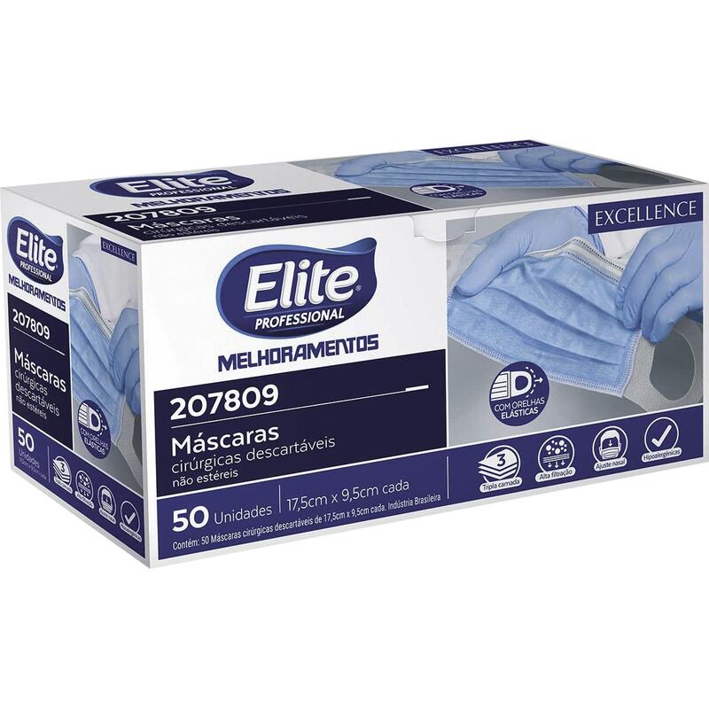 Máscara Descartável Elite 50 un