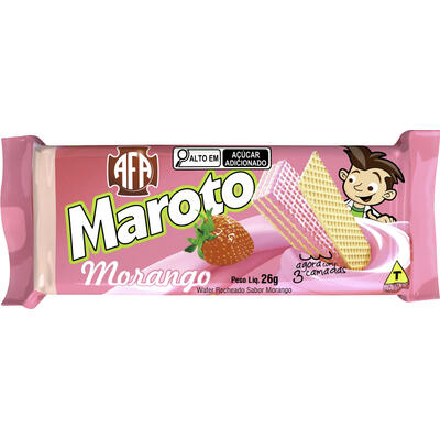 Biscoito Wafer Maroto Morango 26g