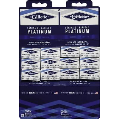Lâmina de Barbear Gillette Platinum 12x5 un