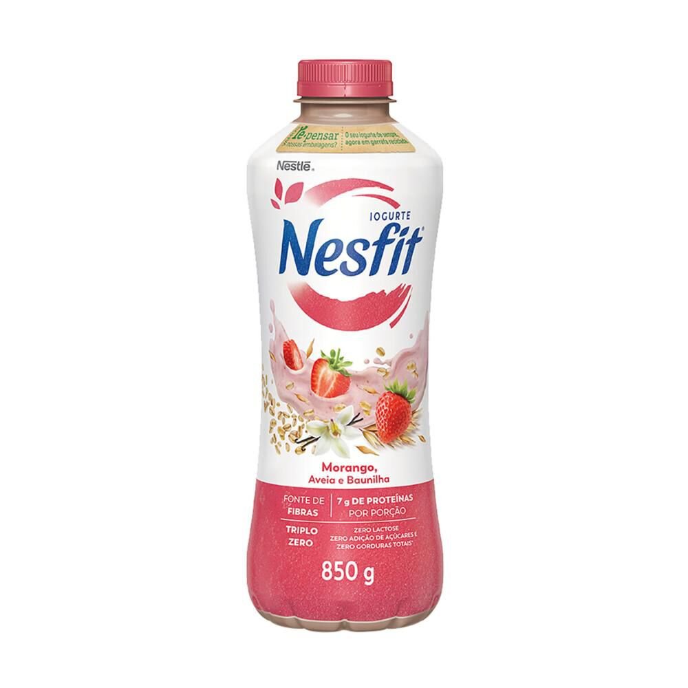 Iogurte Nesfit Morango, Aveia E Baunilha Sem Lactose 850g