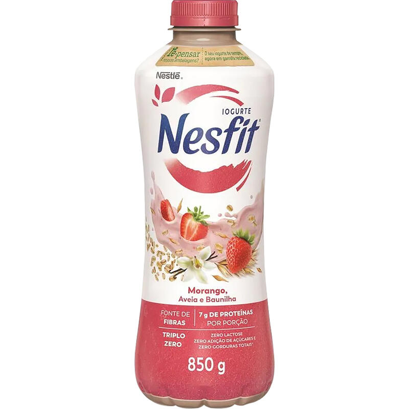 Iogurte Nesfit Morango, Aveia E Baunilha Sem Lactose 850g