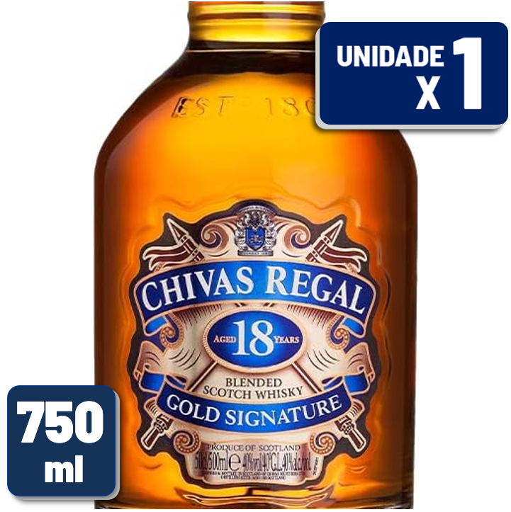 Whisky Chivas 18 Anos Garrafa Vidro 750ml