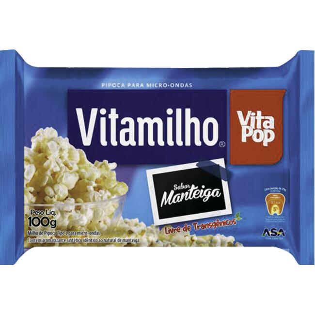 Milho de Pipoca para Micro-ondas Vitamilho Manteiga 100g