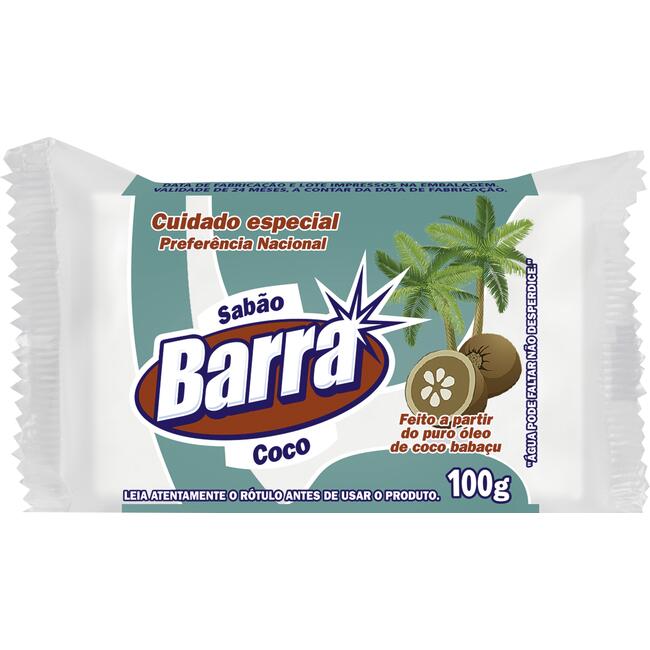 Sabão em Pedaço Barra Coco 100g