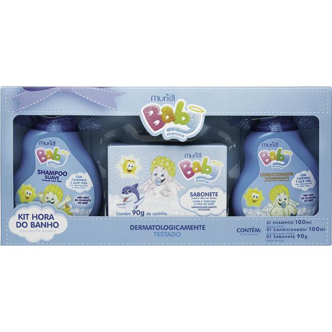 Kit Infantil Muriel Baby Shampoo+Cond+Sabonete azul