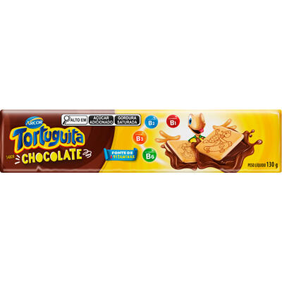 Biscoito Recheado Tortuguita 130g - Chocolate