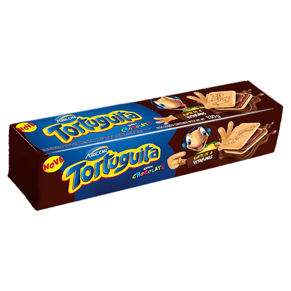 Biscoito Recheado Tortuguita 130g - Chocolate