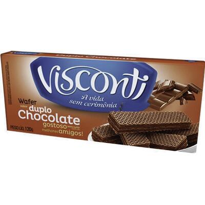 Biscoito Wafer Visconti Duplo chocolate 120g