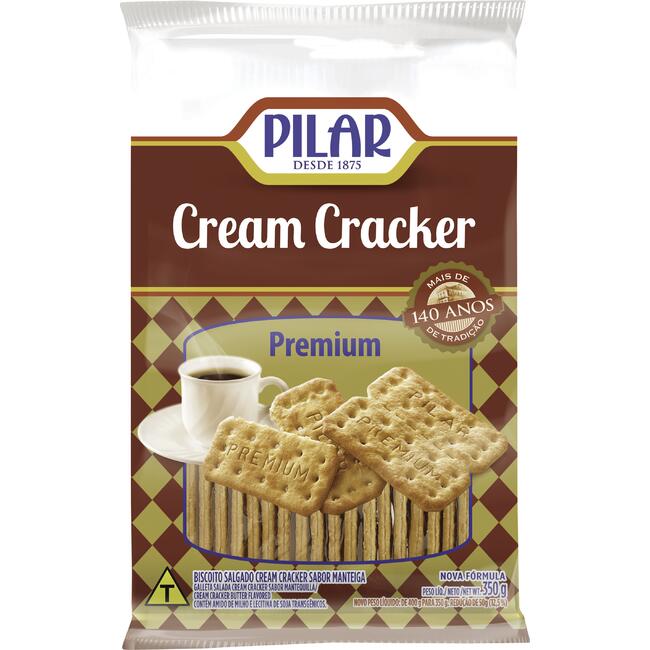 Biscoito Premium Pilar Cream Cracker 350g