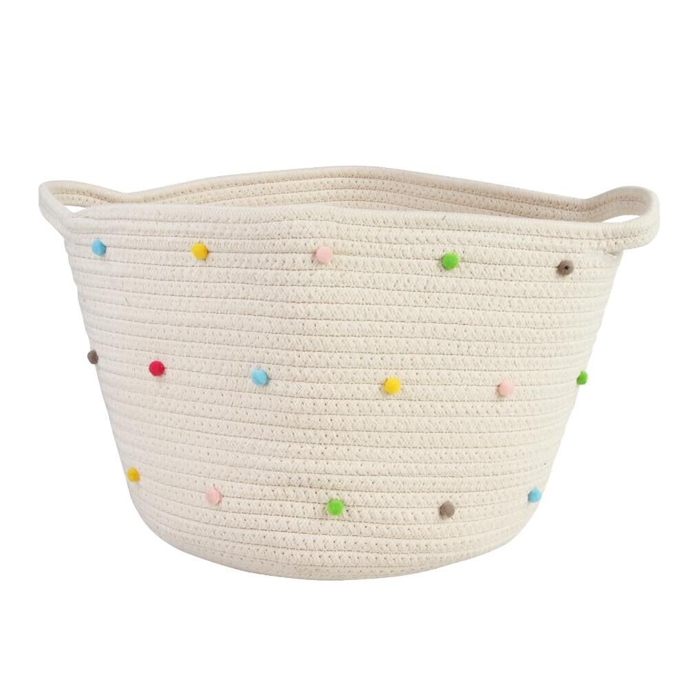 Cesto A\BABY Com Alça 33cm Algodão Claro