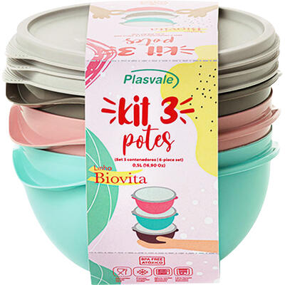 Pote Redondo Plasvale Biovita 500ml 3 un