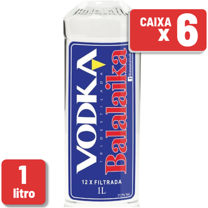 Vodka Balalaika Garrafa Vidro 1L Caixa c/ 6 un
