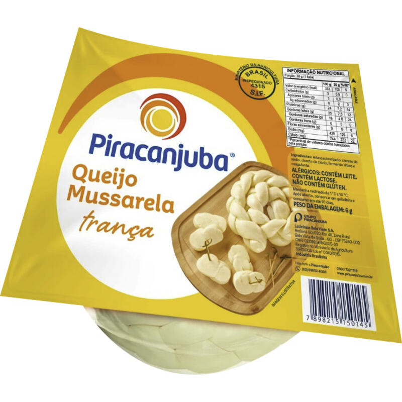 Queijo Mussarela Piracanjuba Trança Preço por quilo na peça