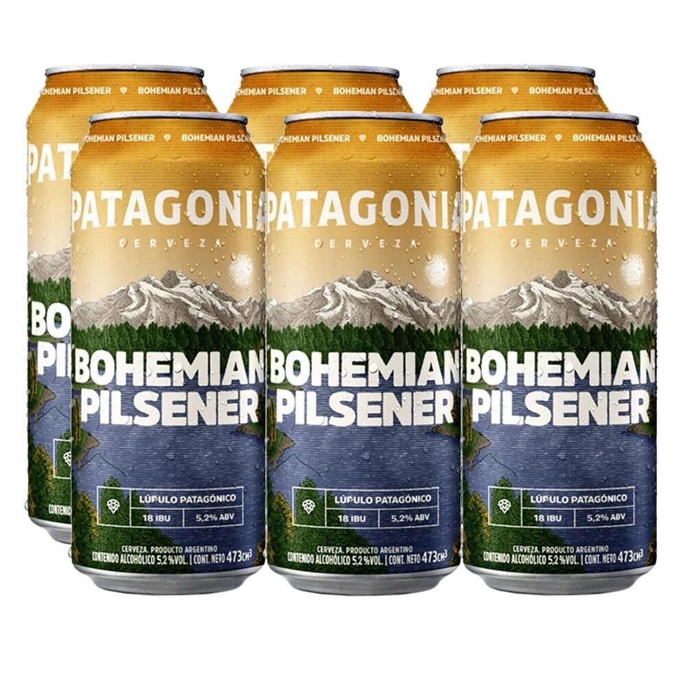 Cerveja Brasileira PATAGONIA Bohemian Pilsener com 6 Lata 473ml