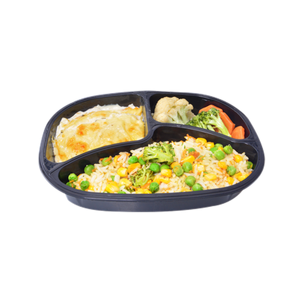 Pratos Prontos 310g - Arroz + Frango à Parmegiana + Batata Kg