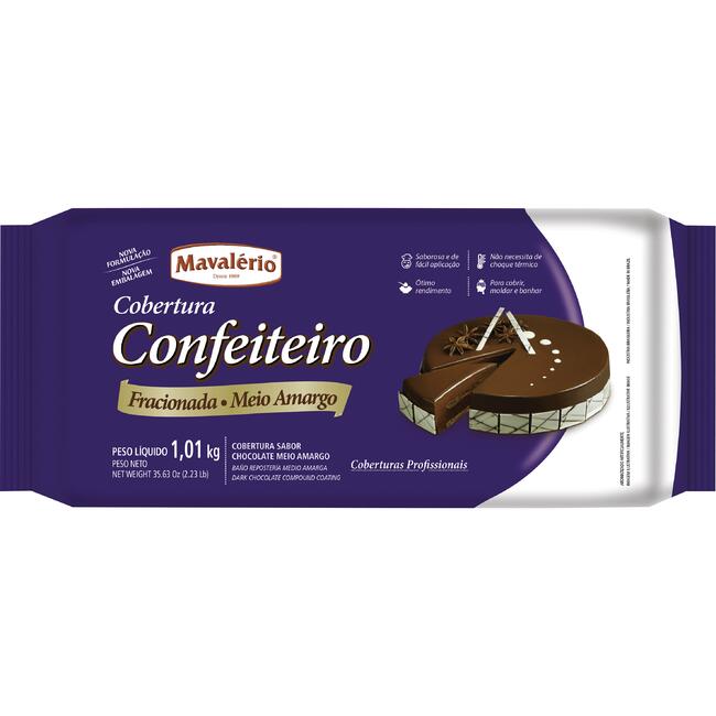 Cobertura de Chocolate Confe Mavalério M Amargo 1,01kg