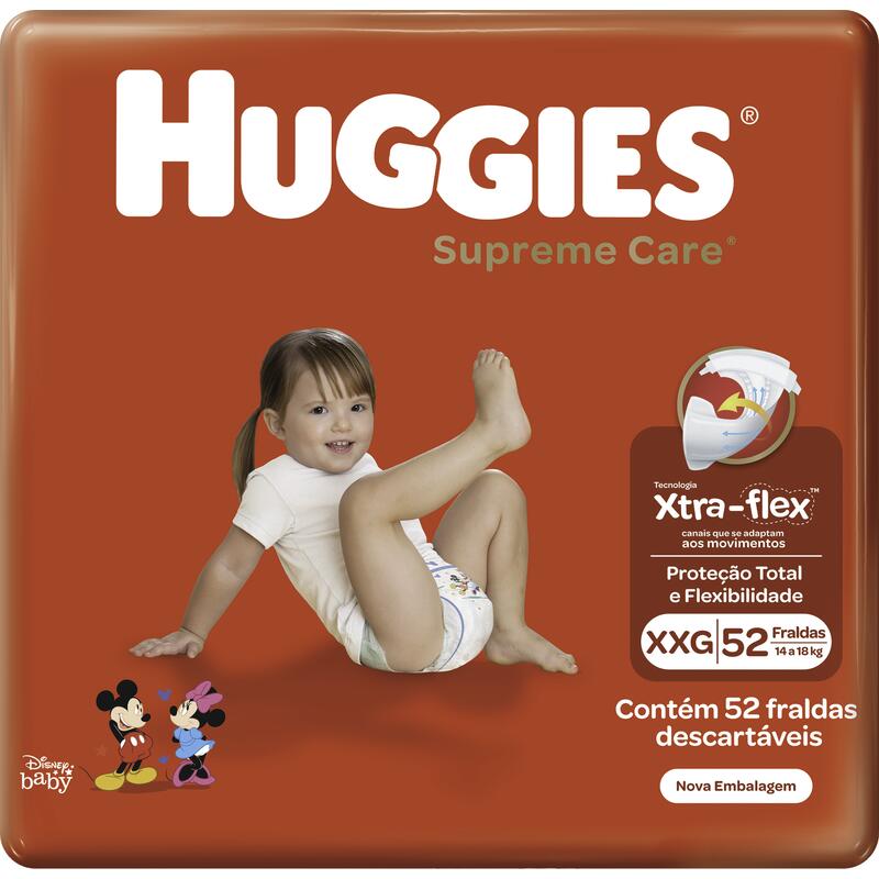 Fralda Descartável Huggies Supreme Care - XXG 52 un
