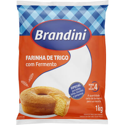 Farinha de Trigo Brandini Com Fermento 1kg