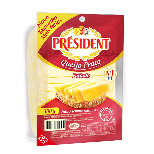 Queijo Prato Président Fatiado 300g