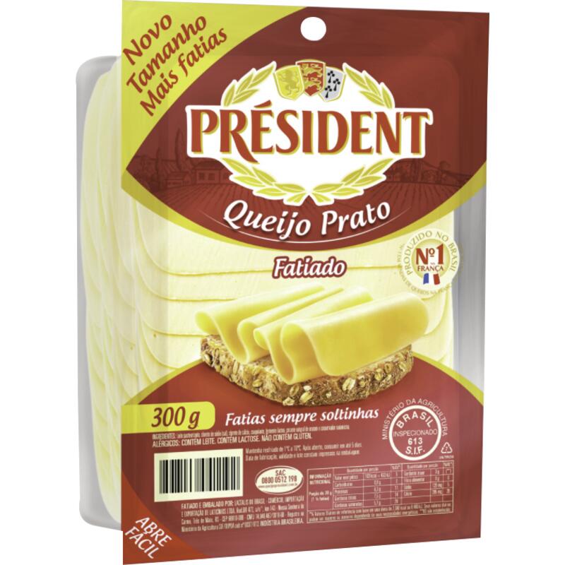 Queijo Prato Président Fatiado 300g