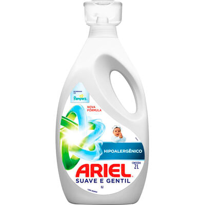 Lava-Roupas Líquido Suave e Gentil Ariel Frasco 2l