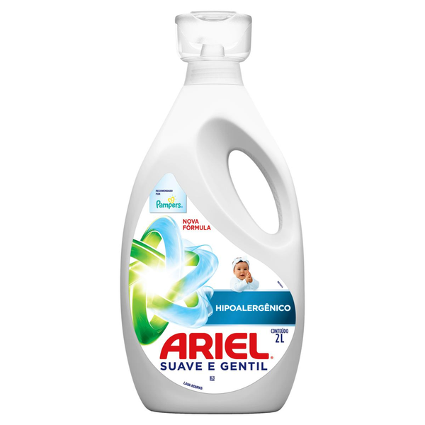 Lava-Roupas Líquido Suave e Gentil Ariel Frasco 2l