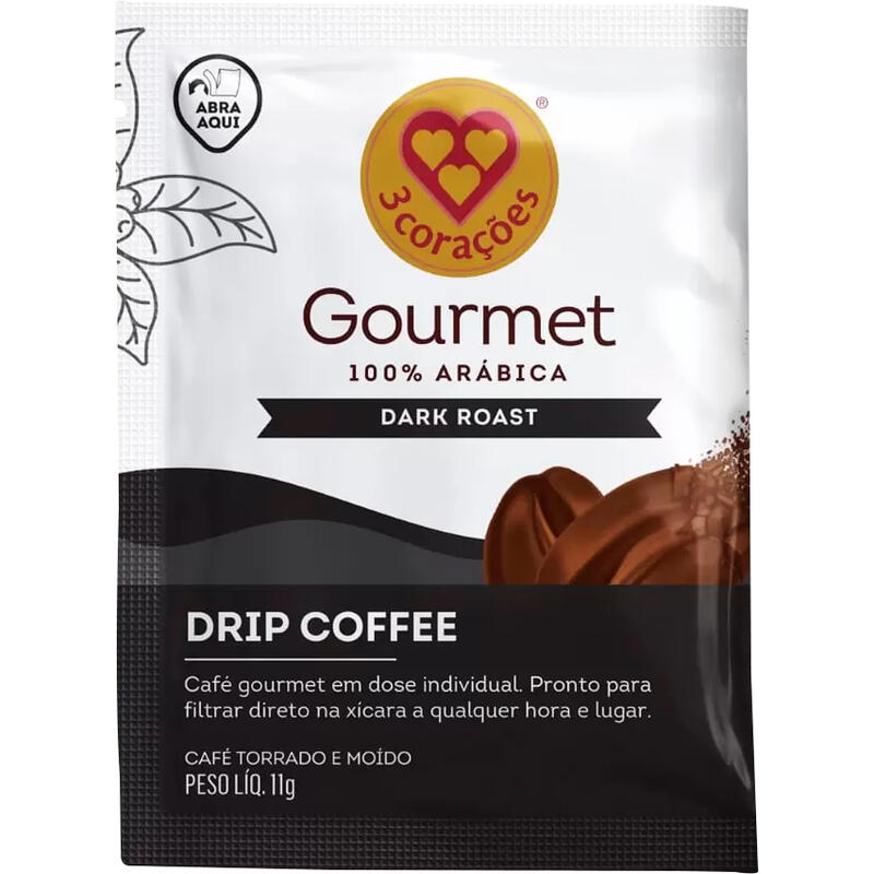 Café 3 Corações Drip Coffee Dark 11g