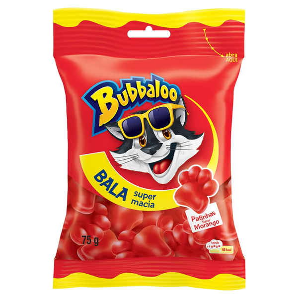 Bala Macia Bubbaloo Morango 75g