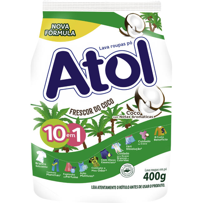 Lava Roupas em Pó Atol Frescor do Coco 400g